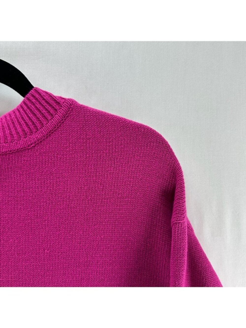 Gap Crewneck Sweater Womens 2XL Ribbed Split Hem Pullover Festival Fuchsia Pink - Picture 9 of 13